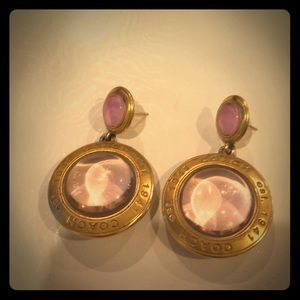 Genuine Coach Pink & Gold Earrings